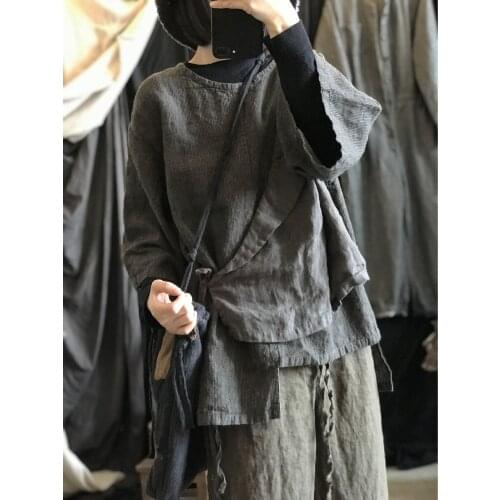 Women Half Sleeve Fake 2 piece Tops Blouse Ladies Loose Irregular Length Shirt Tops Female 2021 Spring Summer Blouse