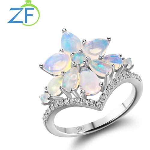 GZ ZONGFA Fashion Snowflake Natural Amethyst 925 Sterling Silver Ring Custom Jewelry Dainty Engagement Ring
