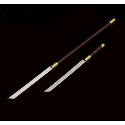 1/12 Soldier Miniature Stainless Steel Sword Long-handled Tang Heng Sword Weapon Model for 6 inch action figure body