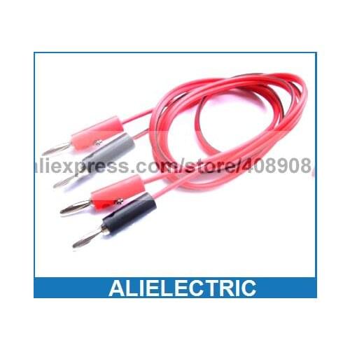 10set/lot 4mm Banana Plug to 4mm Banana Plug Cable for Test Probes Binding Posts 100cm