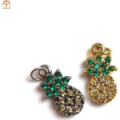 5pcs Charm Pineapple Ananas Pendant Gold Silver Pineapple Fruit Dangle Charms Pendant For Women Necklaces Earrings DIY Jewelry Y