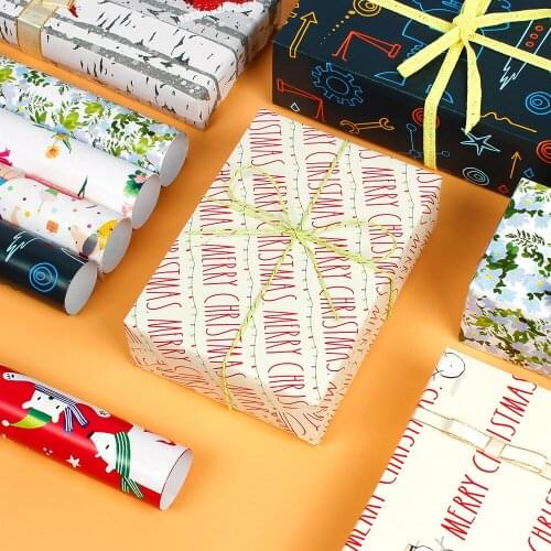 50*70cm 10pcs/lot Christmas Gift Wrapping Paper Artware Packaging Material Valentines Day for Party Birthday Paper