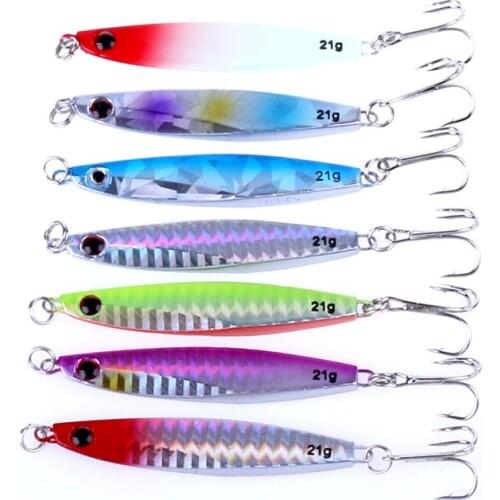 HENGJIA 7pcs 7cm 21g hard metal lead sea sinking fishing lures bass wobbler carp trout peche fishing bait pesca fishing tackles