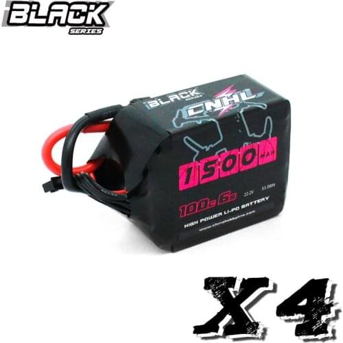 4PCS CNHL Lipo 6S 22.2V 1500mAh Battery Black Series XT60 100C For Quadcopter FPV Airplanes Racing Off-Road Cars Boats RC Parts
