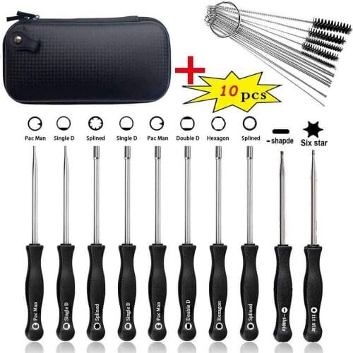 Auto Cleaning Accessories Durable Ergonomic-handle Screwdriver Kit 10 Needles And 5 Brushes Car Carburetor Adjusting Tool Set
