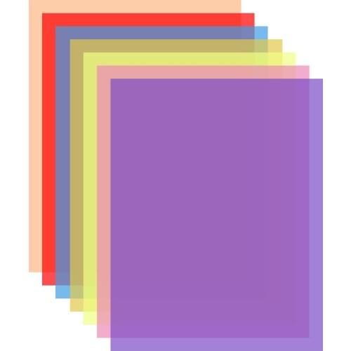 Andoer 7 * 2/9 * 2 Colors/set Transparent Gel Lighting Filter 30 * 21cm Overlays Tinted Correction Gels Light Filters Plastic