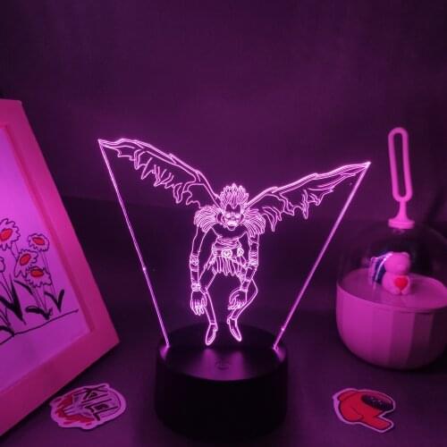 Death Note Anime Figure Figutto Figma 3D LED RGB Night Lights Cool Gifts Lava Lamp Bedroom Table Desk Decoration Character Ryuk
