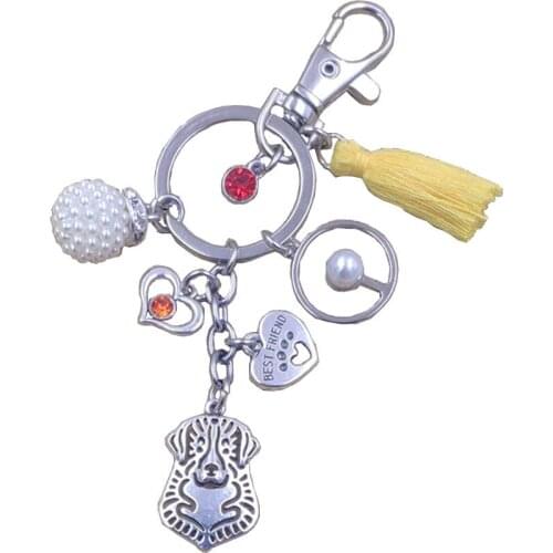 Bernese Mountain Dog Animal New Fashion Keychain Key Ring Pet Tassels Antique Bohemian Women Men Jewelry Birthday Gift K092