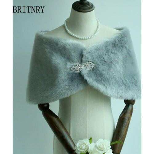 BRITNRY 2018 Women Bolero Elegant Faux Fur Shawl Ribbon Ivory Black Cape Real Photos Cheap Shrugs for Women