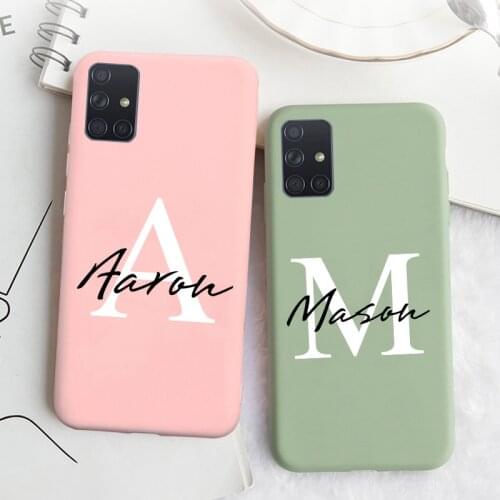Custom Your Name Candy Color Case For Huawei P Smart 2019 2020 2021 P8 P10 P20 P30 P40 Lite P50 Pro Mate Cover Funda Name DIY