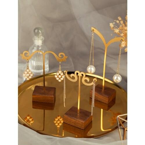 Black Walnut Copper Stick Earrings Display Holder Earrings Display Stand 3 types New Fashion Jewelry Display Holder