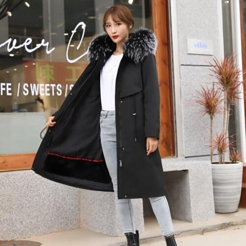 Pie to overcome the winter 2020 long section fur coat fur coat rabbit fur liner, Raccoon Dog Furwinter