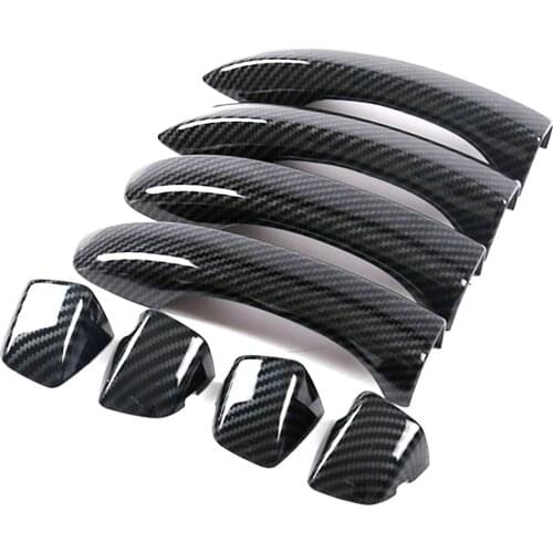 For MG HS 2018 2019 2020 Carbon Fiber Printed Exterior Door Handle Cover Moulding Frame Bezel Car Sticker