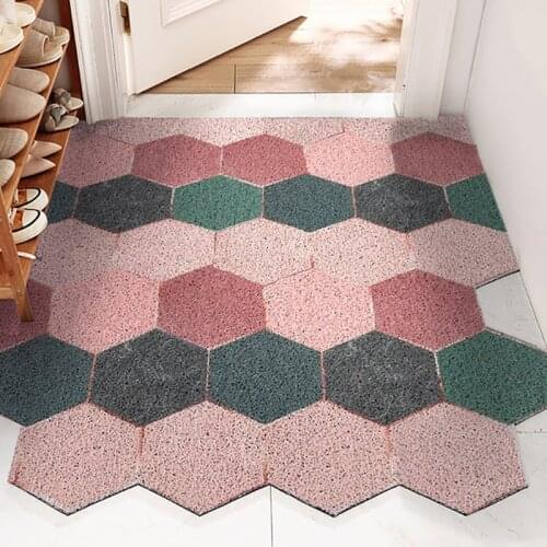 Door Mat Carpet Hallway Bedroom Living Room Balcony Porch Entrance Doormat Dust Removal Waterproof Non-slip Silk Loop Mat Carpet