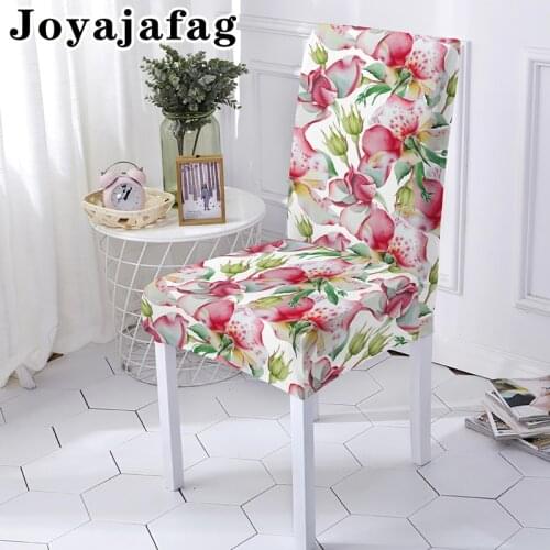 Elegant Flower Elastic Universal Size Dining Chair Cover Stretch Armless Washable Chairs Covers Anti-Dust Home Decor For Banquet