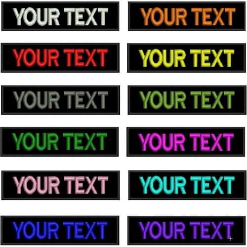 Custom name patches tags personalized iron on hook backing embroidered