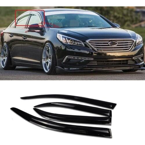 For Hyundai Sonata 2015 2016 2017 2018 2019 Side Window Vent Visor Sun Rain Deflector Guard Awnings Shelters Adhesive Cover Trim