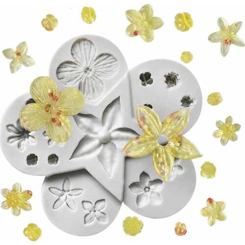 Small Flower Fondant Cake Silicone Mold Cookie Ice Cream Molds Biscuits Candy Chocolate Mould Baking Cake Decoration Tools K802