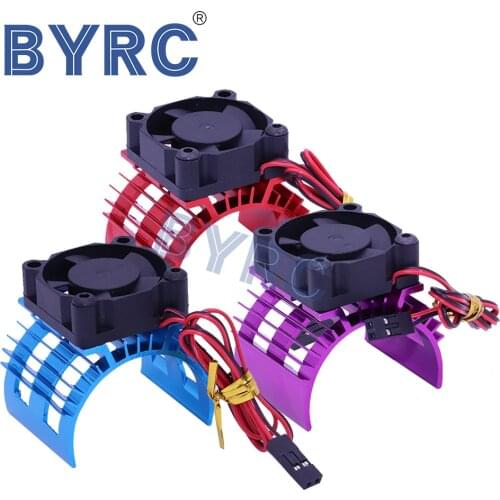 Hot On Sale purple RC Parts Electric Car Motor Heatsink Cover + Cooling Fan for 1/10 HSP Car 540 550 3650 Size Motor Heat Sink