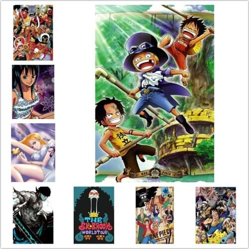 Luffy Full square/round 5D DIY Diamond Painting Cross Stitch One piece Anime pictures of Rhinestone Mosaic Decor gift WG765