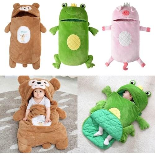 Cute Baby Infant Cartoon Animal Sleeping Bag Anti-Kick Quilt for Children Kid Thick Cotton Sleeping Bag