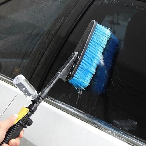 Multifunction Soft Hair Car Wash Brush Long Handle Hose Adapter Vehicle Truck Cleaning Tools Body Window Glass Cleaning Brush