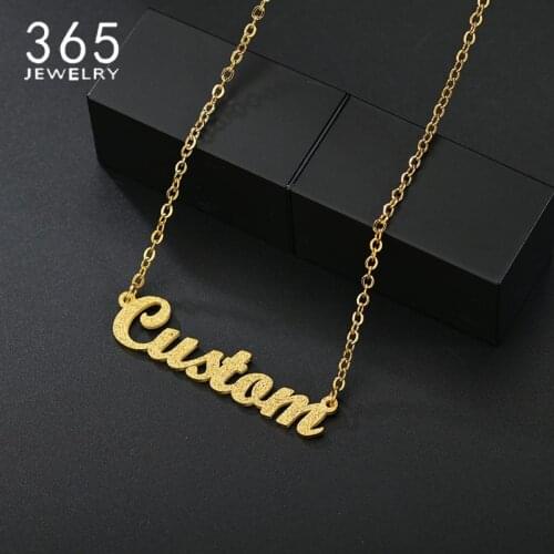 Fashion Frosted Custom Necklace Personalized Stainless Steel Customed Special Nameplate Necklaces For Women Girls Jewelry Gift