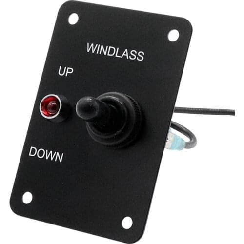 Marine Boat Anchor Windl Return Toggle Switch Aluminum Plate 2 Way Led Light Up/Down Toggle Switch Anchor Winch