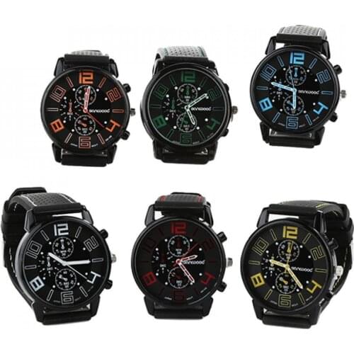 Men Casual Silicone Band Quartz Analog Sports Watch Elegant Design Stainless Steel Round Wrist Watches Clock relojes hombre