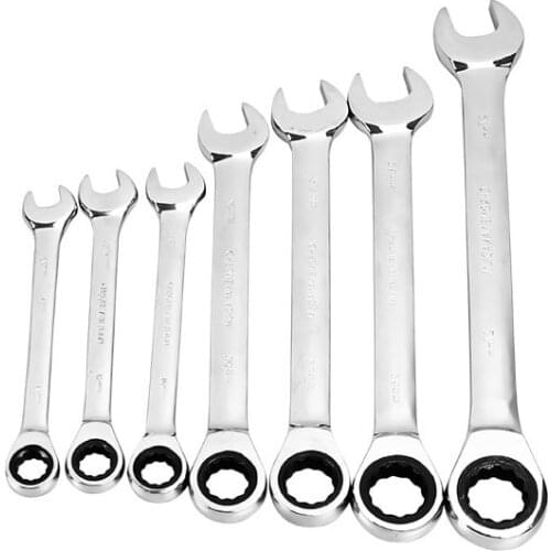 8 9 10 11 12 13 mm Torque Ratchet Wrench Set Open End And Box End Double Ended Combination Spanner Ratchet Handle Wrenches