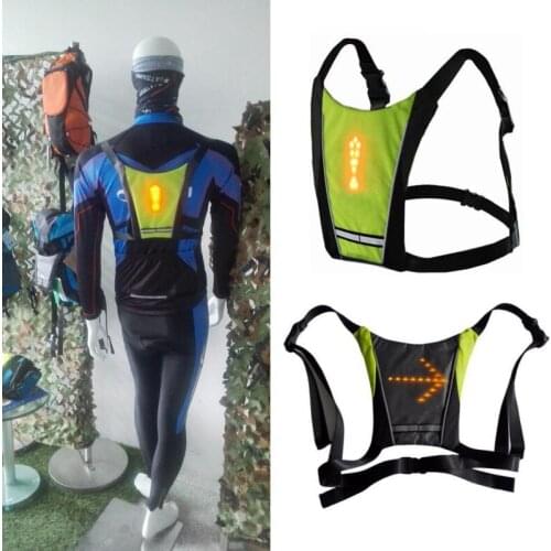 Outdoor Cycling Reflective Safety Vest Waterproof Safety LED Warning Lights Jacket Signal Wireless Remote Control j