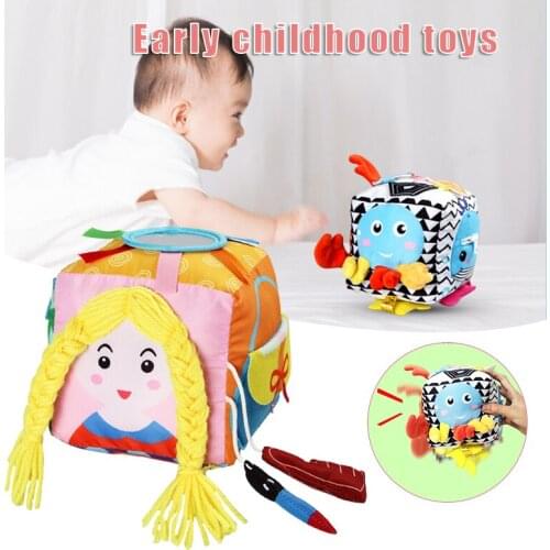 Newly Plush Dice Toy Colorful Soft Children Early Educational Toy Portable Multipurpose Rattle Puzzle Toy