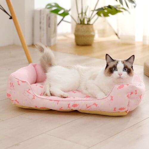 Summer Cooling Pet Bed Cat Dog Cooling Mats Washable Sleeping Cushion Breathable Comfy Pad Cats Sofa Sleeping Cool Nest Supplies