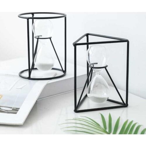 5 Minutes Nordic Style Hourglass Simple Metal Frame Home Office Desktop decorations ornaments Crafts wedding Bridesmaids Gift