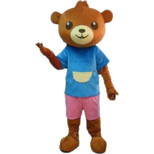 Adult Size Plush Bear Mascot Costume Full Body Outfit Carnvial Fancy Dress Funny Animal Mascots for Sports Team and Marketing