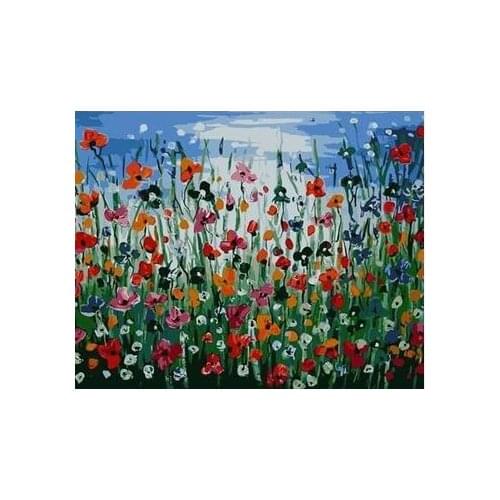 Multicolored flowers Paint By Number Kit Diy Acrylic Painting On Canvas cuadros decoracion for home decor