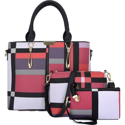 Luxury Pu Leather Handbags Women Shoulder Bags Fashion Large Capacity Messenger Bags 3 Pieces Set Crossbody Bags for Women Tote