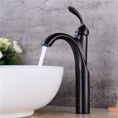LIUYUE Basin Black Faucets Brass Elegant Tall/Low Bathroom Basin Mixer Faucet Cold Hot Water Crane Sink Mixer Taps Torneira