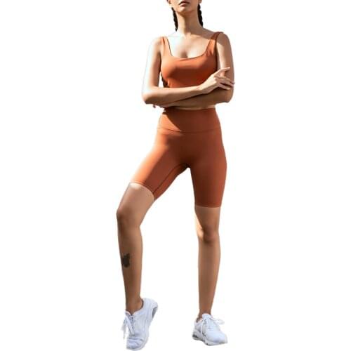 2021 New High Waist Sports Shorts Sports Running Cycling Pants Summer Solid Color High Stretch Fitness Five-Point Yoga Pants