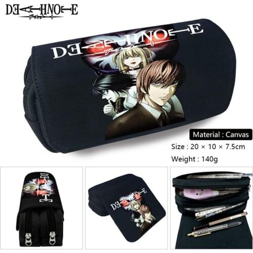 Cosmetic Bag Anime Death Note Zipper Travel Boys Girls Pencil Case Canvas Student Penbag Women Cartoon Makeupbag Stationery