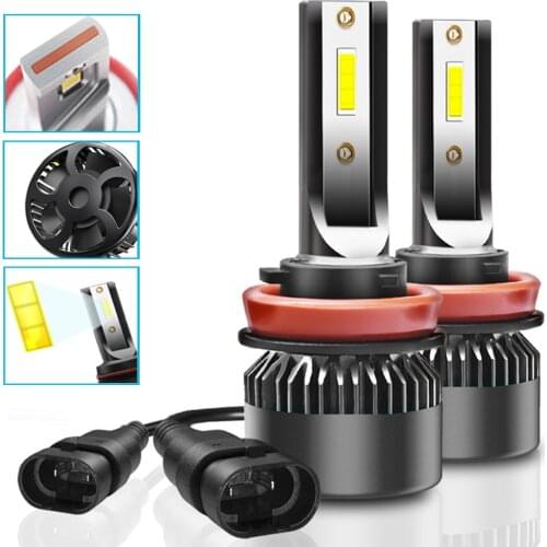 Led Headlight Car Bulbs H8 H9 H11 Auto Fog Lamps 6000K White 10000Lm Automobile Light 12V 100W/Set Ultra Bright Low High Beams