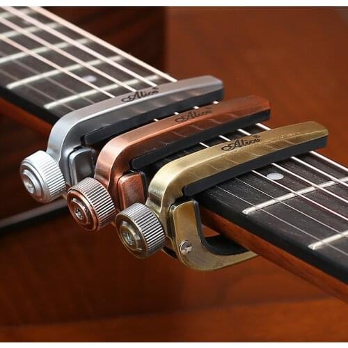 Guitar Capos Electric Acoustic Guitar Capo Bass Violin Ukulele Capotraste Single-handed Tune Clamp Trigger 3 Colors Metal Capo