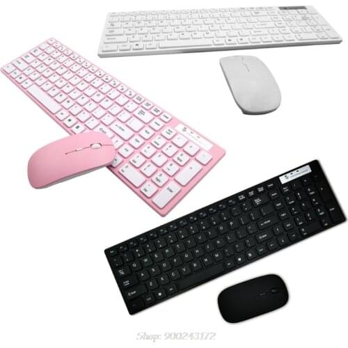 Universal Silent Ultra-thin 2.4G Wireless Keyboard and Mouse Set for Laptop PC Computer S11 20 Dropship