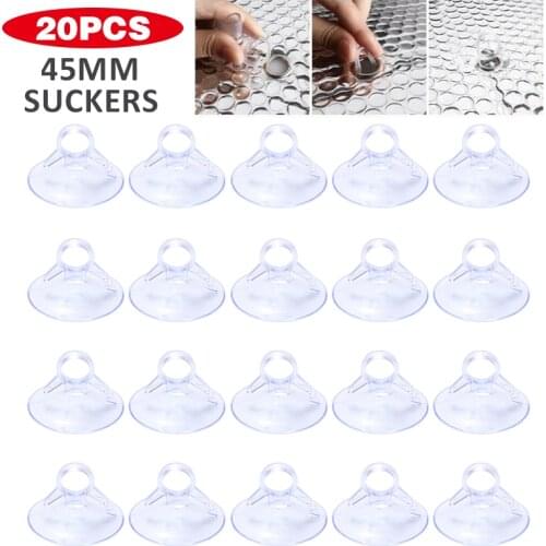 20pcs Window Suckers 45mm Plastic Sucker Suction Cups Vacuum Clear Mushroom Head Strong Window Sucker For Window Kitchen