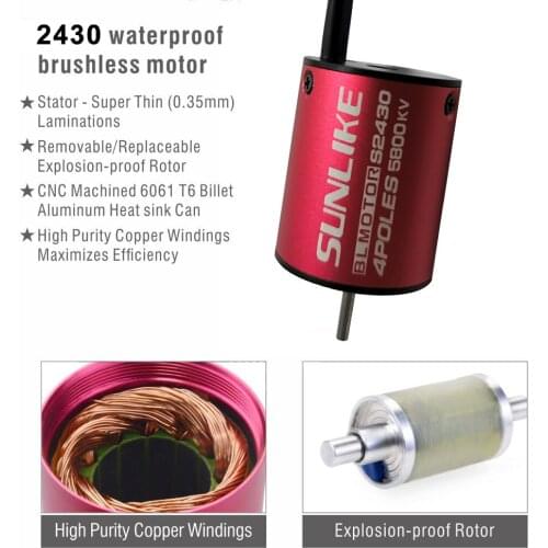 Waterproof Combo 2430 2435 2440 2845 2S Brushless Motor 3200KV 3800KV 4500KV 5800KV 1:18 For RC Car Drift Racing Off-Road