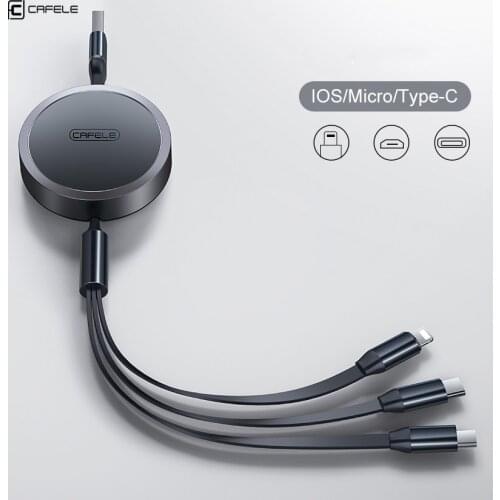 Cafele 5A 3in1 Usb C Phone Charger Cable For iPhone 11 12 Pro Max Lightning Type C Cable For Xiaomi Mi 11 Samsung Micro Usb Wire
