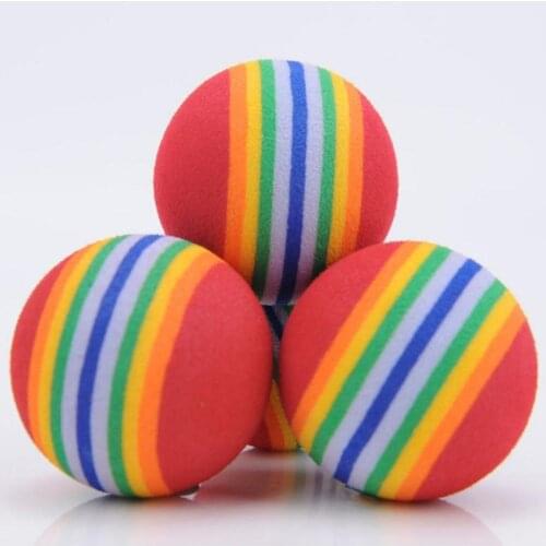 10 Pcs/lot Colorful Pet Cat Kitten Soft Foam Rainbow Play Balls Activity Toys