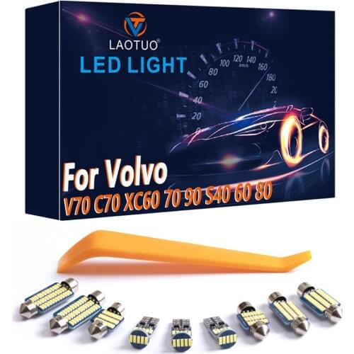 100% Canbus For Volvo V50 V60 V70 XC60 XC70 XC90 S40 S60 S70 S80 C30 C70 Auto LED Interior Map Dome Trunk Light kit