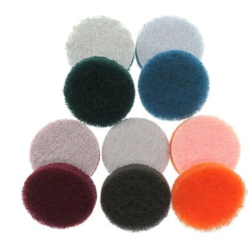 A Dozen 12 Pieces 50mm 2-Inch Scouring Discs Hook Loop Nylon Scouring Pads Rust Remover Grout Power Scrubber Cleaning Sanding