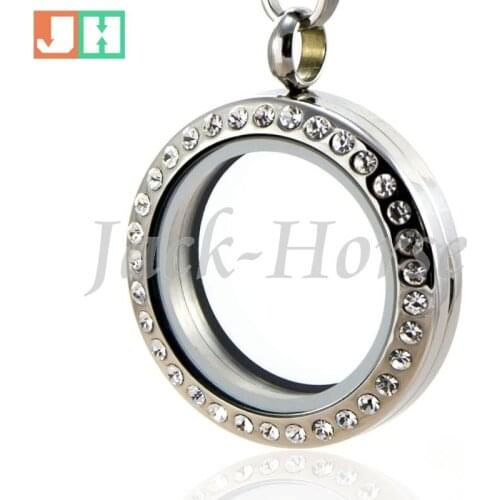 316 Stainless steel Free shipping 20mm 25mm 30mm magnetic floating charm lockets crystal memory living locket